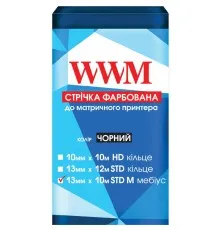 Стрічка до принтерів 13мм х 10м STD л. Black WWM (R13.10SM)