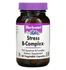 Мультивітамін Bluebonnet Nutrition Стрес В-Комплекс, Stress B-Complex, 50 вегетаріанських капсул (BLB-00422)