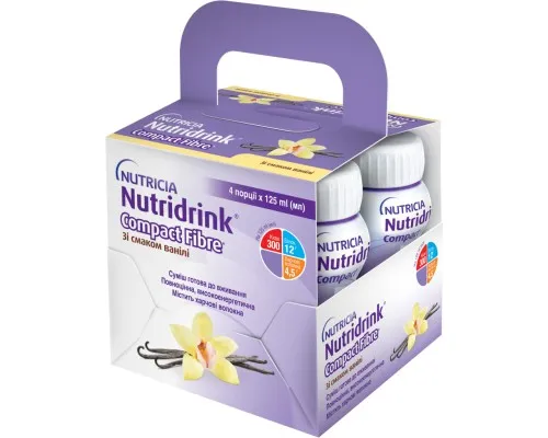Дитяча суміш Nutricia Nutridrink Compact Fibre Vanilla 4 шт х 125 мл (8716900551680)