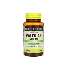 Травы Mason Natural Валериана, 500 мг, Whole Herb Valerian, 60 капсул (MAV-11525)