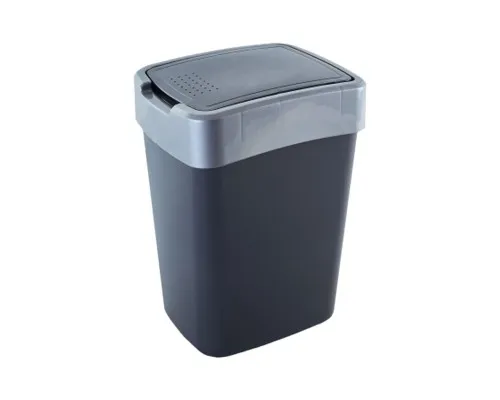 Контейнер для мусора Алеана Евро Гранит / серый 10 л (алн 122066/граніт/сіре)
