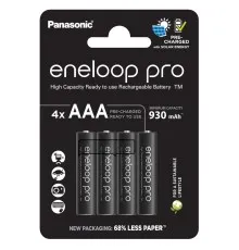 Аккумулятор Panasonic Eneloop AAA 930 mAh Pro NI-MH * 4 (BK-4HCDE/4CP)