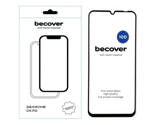 Скло захисне BeCover Xiaomi Redmi 13C / Poco C65 10D Black (711372)