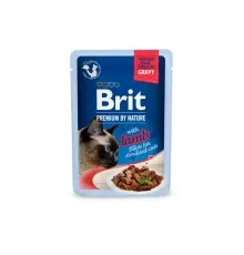 Вологий корм для кішок Brit Premium Delicate Fillets in Gravy Lamb для стерилізованих (8595602570621)