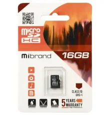 Карта пам'яті Mibrand 16GB microSDHC class 10 UHS-I (MICDHU1/16GB)