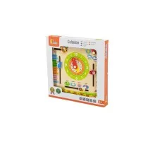 Розвиваюча іграшка Viga Toys дерев'яний календар з годинником, англійською мовою (44538)