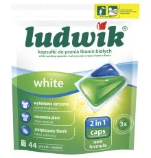 Капсули для прання Ludwik White 2 в 1 для білих речей 44 шт. (5900498025774)