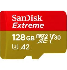 Карта памяти SanDisk 128GB microSD class 10 UHS-I U3 Extreme (SDSQXAA-128G-GN6MN)
