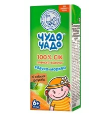 Сок детский Чудо-Чадо прямого отжима Яблочно-морковный 200 мл (4820003689028)