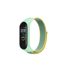 Ремінець до фітнес браслета BeCover Nylon Style для Xiaomi Mi Smart Band 7 Green-Yellow (707660)