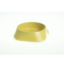 Посуд для котів Fiboo Миска з антиковзаючими накладками S жовта (FIB0099)