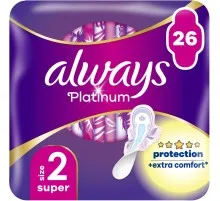 Гігієнічні прокладки Always Platinum Super Розмір 2 26 шт. (8001841913841)