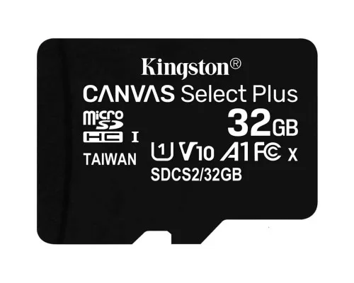 Карта памяти Kingston 32GB microSDHC class 10 UHS-I A1 (R-100MB/s) Canvas (SDCS2/32GBSP)