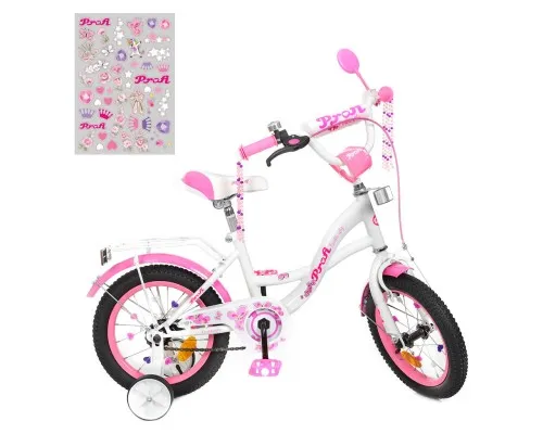 Детский велосипед Profi Bloom 14 Бело-розовый (Y1425 white/crimson)