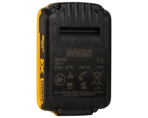 Аккумулятор к электроинструменту DeWALT 18 В XR Li-lon 2Ah, 2 шт., 0.8 кг (DCB183D2)