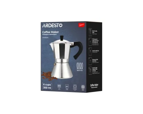 Гейзерна кавоварка Ardesto Gemini Piemonte 6 чашок (AR0806AI)