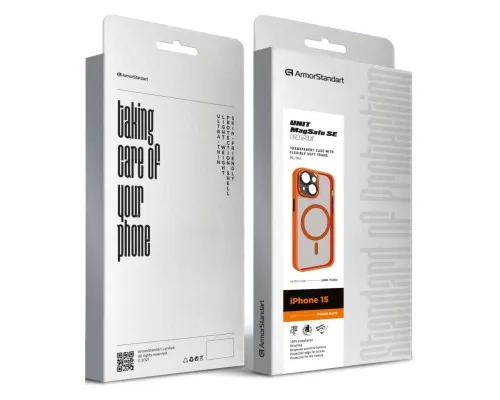 Чохол до мобільного телефона Armorstandart Unit MagSafe SE Apple iPhone 15 Orange Black (ARM75360)