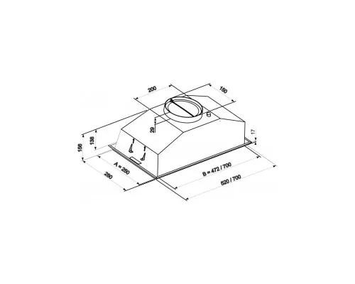 Вытяжка кухонная Eleyus Modul 700 LED SMD 52 IS