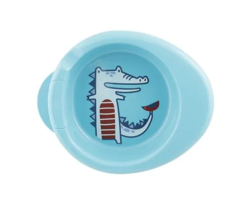 Набір дитячого посуду Chicco Термостійка тарілка від 6 міс (блакитна) (16000.20)