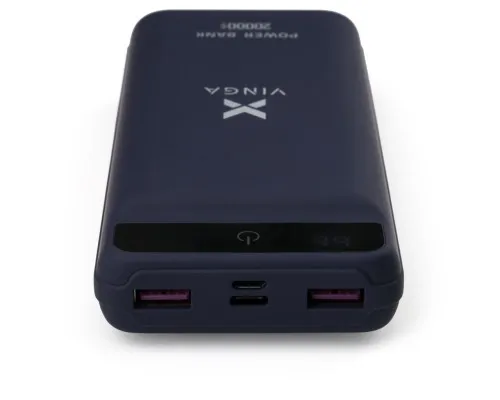Батарея універсальна Vinga 20000 mAh QC3.0 Display soft touch purple (VPB2QLSP)