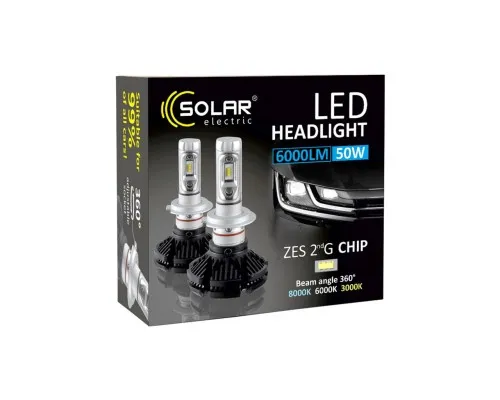 Автолампа SOLAR H4 12/24V 6000Lm 50W ZES Chip (8804)