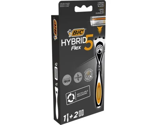 Бритва Bic Flex 5 Hybrid з 2 змінними картриджами (3086123644922)