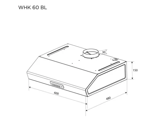 Витяжка кухонна Pyramida WHK 60 BL