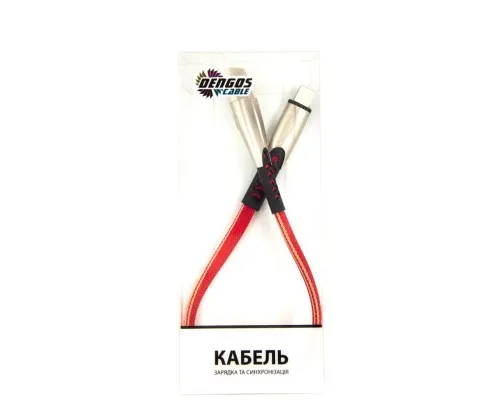 Дата кабель USB 2.0 AM to Lightning 0.25m red Dengos (PLS-L-SHRT-PLSK-RED)