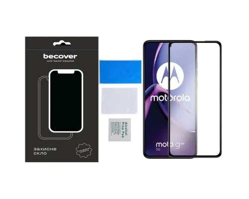 Стекло защитное BeCover Motorola Moto G84 Black (710108)