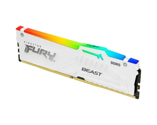 Модуль пам'яті для комп'ютера DDR5 32GB 5200 MHz FURY Beast White RGB Kingston Fury (ex.HyperX) (KF552C40BWA-32)