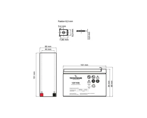 Батарея к ИБП TECNOWARE 12V-9Ah (EACPE12V09ATWP)