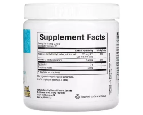 Витаминно-минеральный комплекс Natural Factors Поддержка женского здоровья, Womensense, PCOSense, 129 гр (NFS-04993)