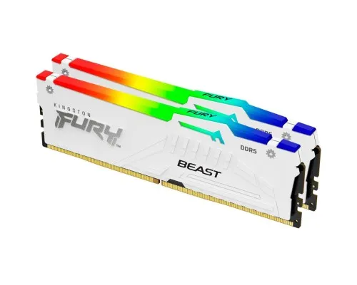 Модуль пам'яті для комп'ютера DDR5 32GB (2x16GB) 6800 MHz Beast White RGB XMP Kingston Fury (ex.HyperX) (KF568C34BWAK2-32)