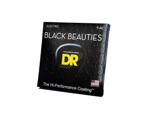Струни для гітари DR Strings Black Beauties Electric - Light Heavy (09-46) (BKE-9/46)