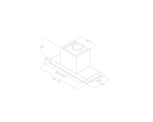 Витяжка кухонна Elica HIDDEN ADVANCE BL MAT/A/72