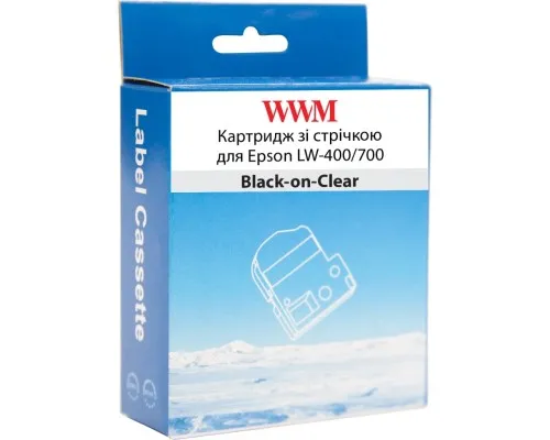 Лента для принтера этикеток WWM для Epson LW-400/700 18mm х 8m Black-on-Clear (WWM-ST18K)