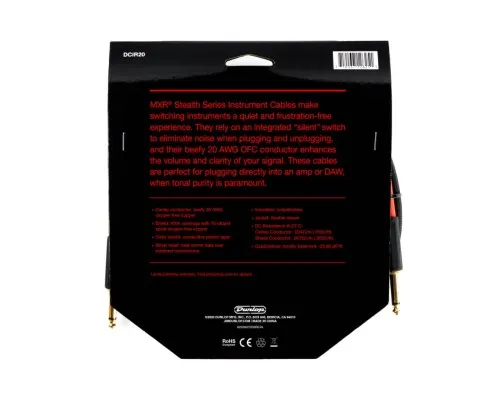 Інструментальний кабель MXR Stealth Series Instrument Cable 6m (DCIR20)