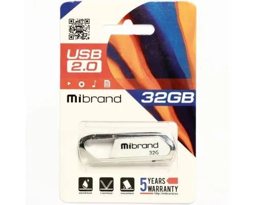 USB флеш накопичувач Mibrand 32GB Aligator White USB 2.0 (MI2.0/AL32U7W)