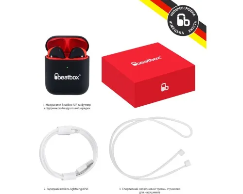 Наушники BeatBox PODS AIR 2 Wireless Сharging Black-Red (bbpair2wcbr)
