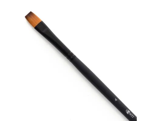 Пензлик для малювання Santi синтетика Highly Pro, довга ручка, плоский, №4 (310601)