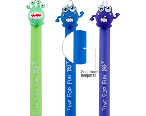 Ручка кулькова Yes Funny monsters автоматична 0,7 мм синя (412006)