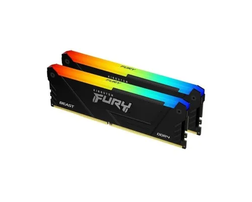 Модуль памяті для компютера DDR4 64GB (2x32GB) 3200 MHz Beast RGB Black Kingston Fury (ex.HyperX) (KF432C16BB2AK2/64)