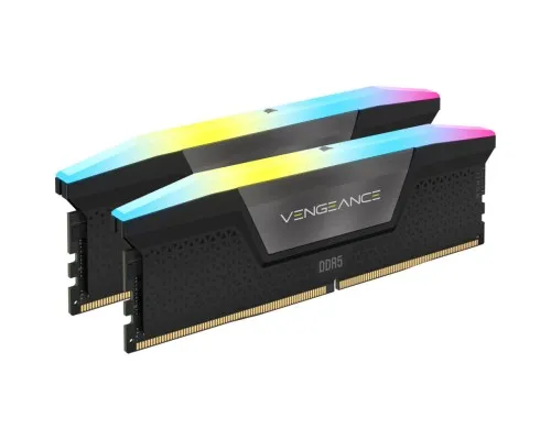 Модуль памяти для компьютера DDR5 48GB (2x24GB) 5200 MHz Vengeance RGB Black Corsair (CMH48GX5M2B5200C38)