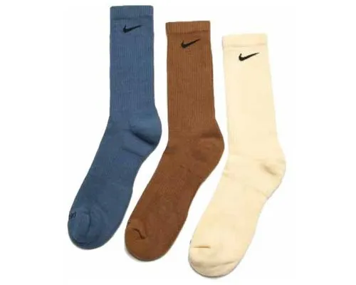 Шкарпетки Nike U NK EVERYDAY PLUS CUSH CREW SX6888-962 42-46 3 пари Синій/Коричневий/Бежевий (196153840775)