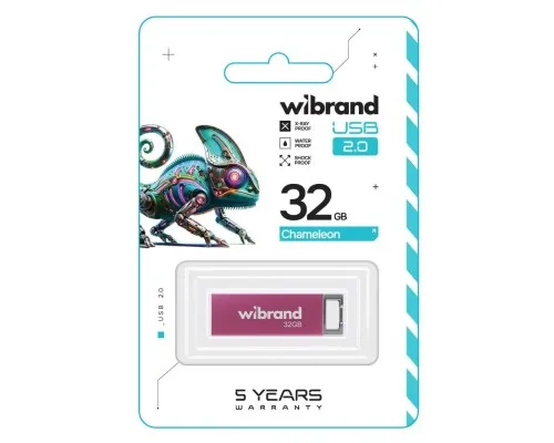 USB флеш накопичувач Wibrand 32GB Chameleon Pink USB 2.0 (WI2.0/CH32U6P)