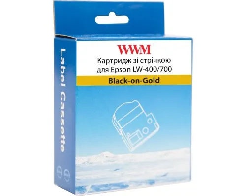 Стрічка для принтера етикеток WWM для Epson LW-400/700 18mm х 8m Black-on-Gold (WWM-SM18Z)