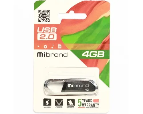 USB флеш накопитель Mibrand 4GB Aligator Black USB 2.0 (MI2.0/AL4U7B)