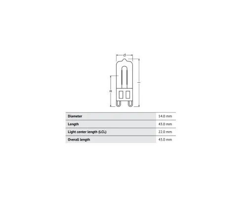 Лампочка Osram LEDVANCE HALOPIN ECO 33W/460Lm/2700K G9 (4008321208668)