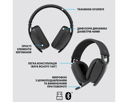 Навушники Logitech Zone Vibe 125 Graphite (981-001126)