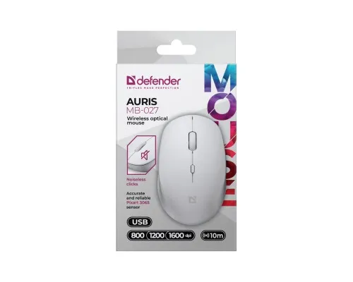 Мышка Defender Auris MB-027 Wireless White (52028)